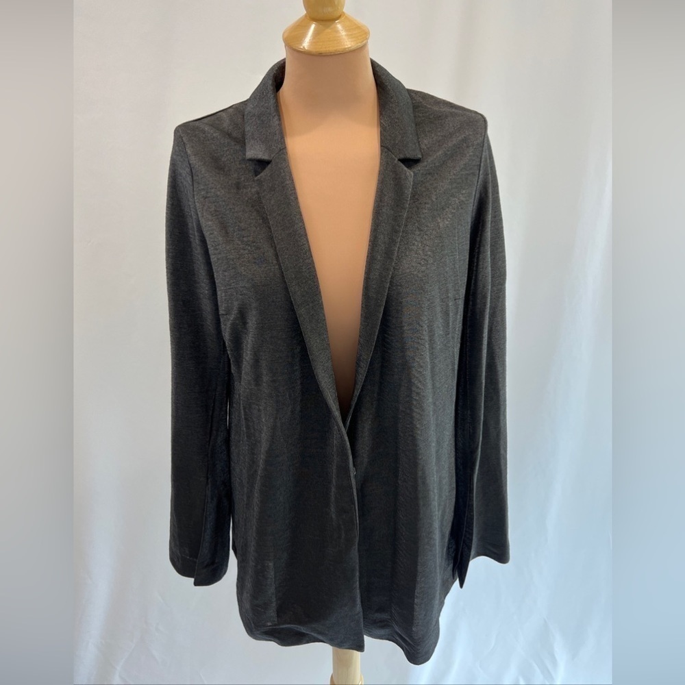 TopShop Metallic Gunmetal Gray Lightweight Split‎ Sleeve Blazer Jacket